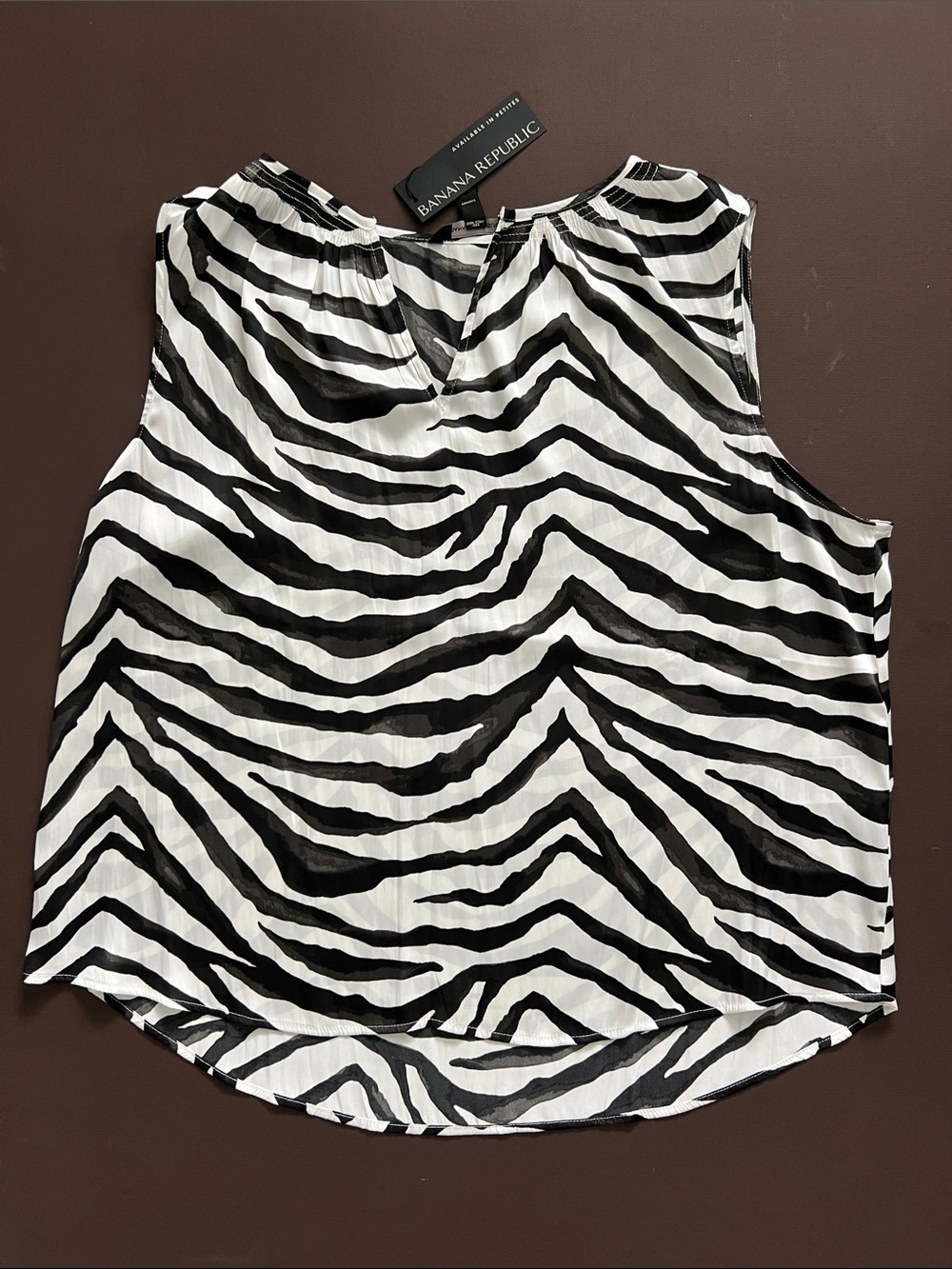 Banana Republic Black & White Zebra Print Sleeveless Camisole